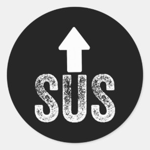 Sus spel idk bro bruh meme grappige video gamer 1 ronde sticker