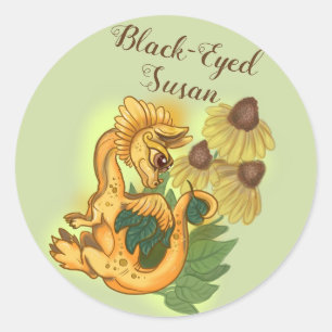 Susan~lil dragon garden ronde sticker