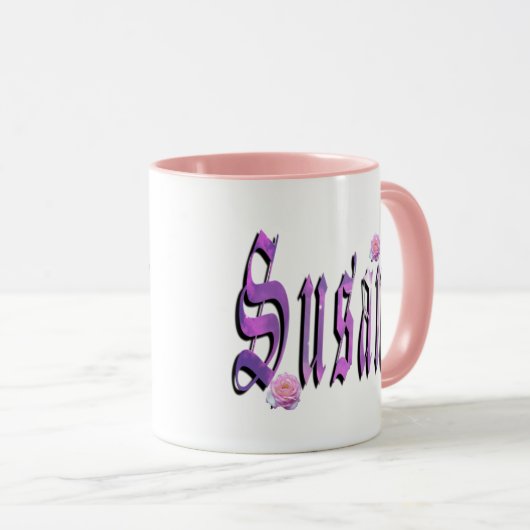 Susan, Nom, Logo, Mug Combo Rose. (Devant droit)