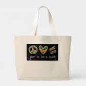 Susan Peace Love Equality Floral Grote Tote Bag (Achterkant)