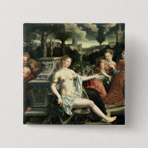 Susanna en de Elders, 1567 Vierkante Button 5,1 Cm