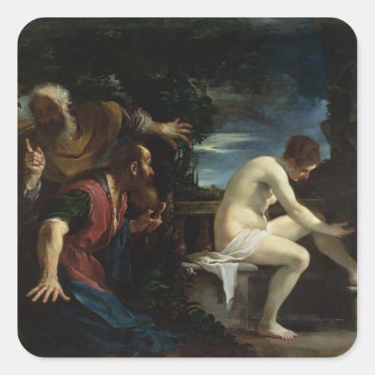 Susanna en de Elders Vierkante Sticker (Voorkant)