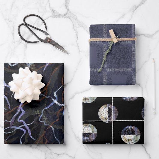 Susea Blu Studios Lightning (nacht) inpakpapier Vel (Voorkant)