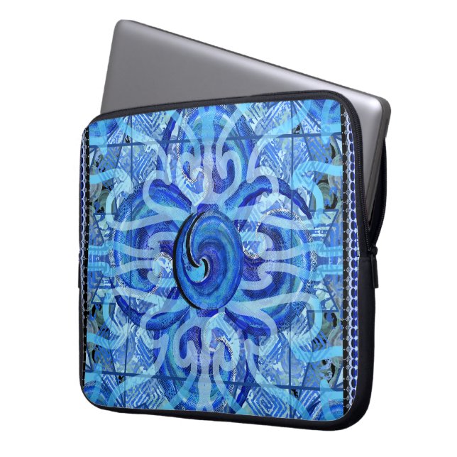 Susea Blu Studios Wave laptophoes Laptop Sleeve (Voorkant Links)