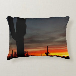 Suset in Arizona Sonoran Desert / Saguaro Cactus Accent Kussen