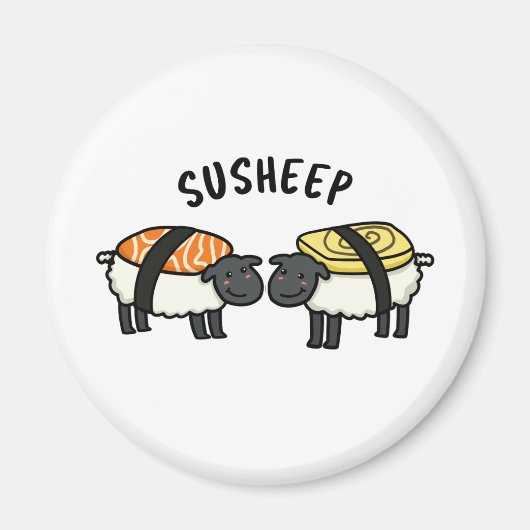 Susheep Funny Sushi Sheep Pun Magneet (Voorkant)