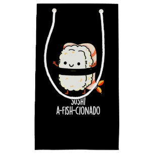 Sushi A-fish-Cionado Funny Food Fish Pun Dark BG Klein Cadeauzakje