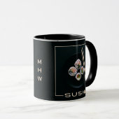 Sushi aangepaste monogram mokken (Voorkant rechts)