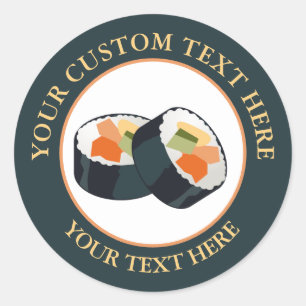 Sushi aangepaste tekst Logo icoon Classic ronde St Sticker