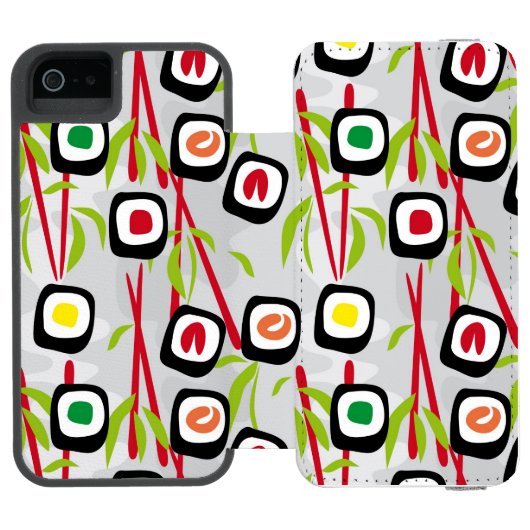 Sushi achtergrond incipio iPhone portemonnee hoesje (Agenda Open)