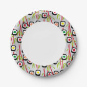 Sushi achtergrond papieren bordje (Voorkant)