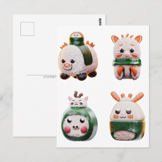 Sushi Animal, postcrossing Briefkaart (Voorkant / Achterkant)