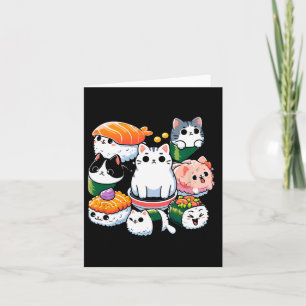 Sushi Anime Cat Sushi Lover Gift Kaart