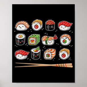Sushi Anime Kawaii Japans voedsel Lover Otaku Mang Poster