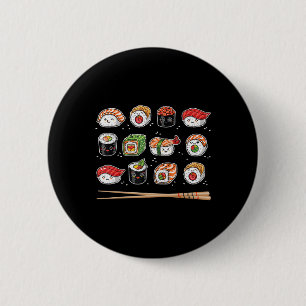 Sushi Anime Kawaii Japans voedsel Lover Otaku Mang Ronde Button 5,7 Cm