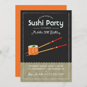 Sushi Anniversaire Fête Invitation