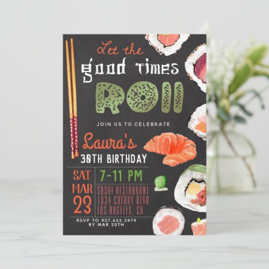 Sushi Anniversaire Invitation (Debout devant)