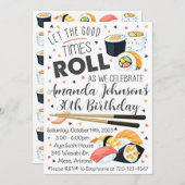 Sushi Anniversaire Invitation, Sushi Invitation (Devant / Derrière)
