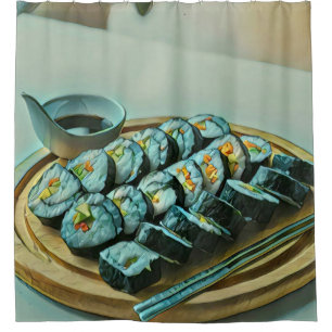 Sushi Artwork Douchegordijn