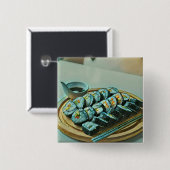 Sushi Artwork Vierkante Button 5,1 Cm (Voorkant /achterkant)