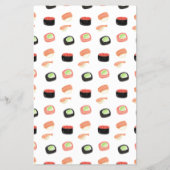 Sushi Asian Restaurant Watercolor Pattern Menu (Achterkant)