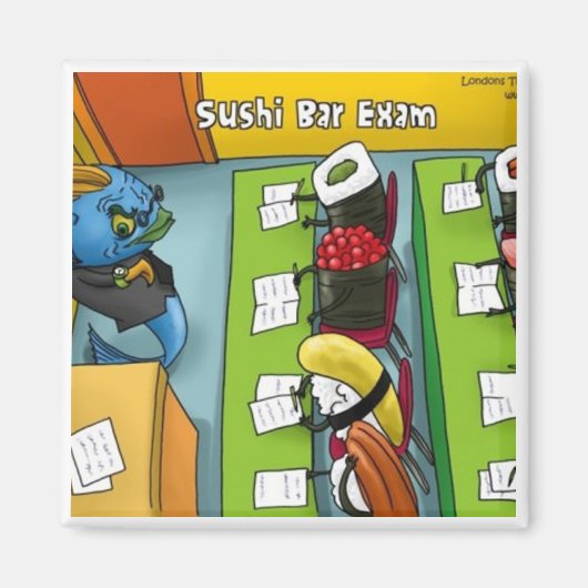 Sushi Bar Exam T - shirts Mokken Kaarten Cadeaus e Magneet (Voorkant)