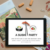 Sushi Birthday Party Modern Simple Elegant Kaart