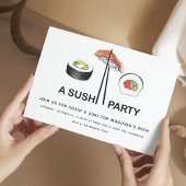 Sushi Birthday Party Modern Simple Elegant Kaart