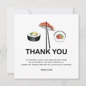 Sushi Birthday Party Personalized Modern Bedankkaart (Voorkant)