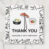Sushi Birthday Specialized Black White Bedankjes Labels (Voorkant)
