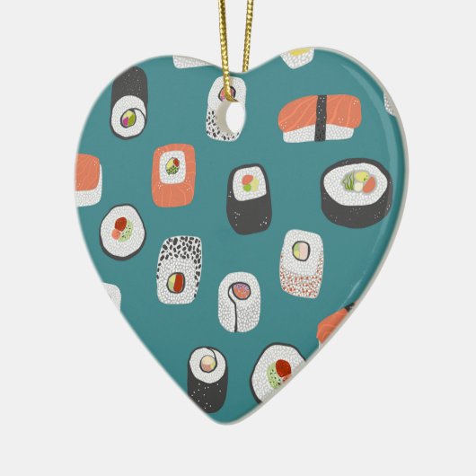 Sushi Blauwgroen keramische sierelementen Keramisch Ornament (Links)