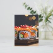 sushi bokeh briefkaart (Staand voorkant)