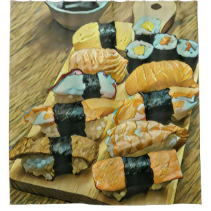 Sushi cadeau voor liefhebbers van eten douchegordijn