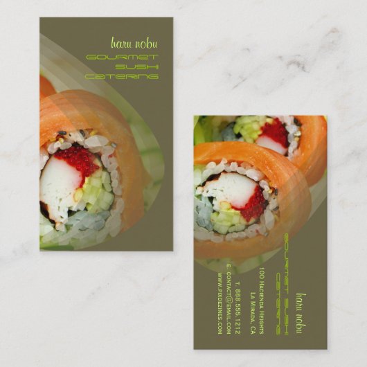 Sushi cartes de visite (Devant / Derrière)