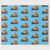 Sushi cartoon illustratie cadeaupapier (Vlak)