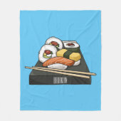 Sushi cartoon illustratie fleece deken (Voorkant)