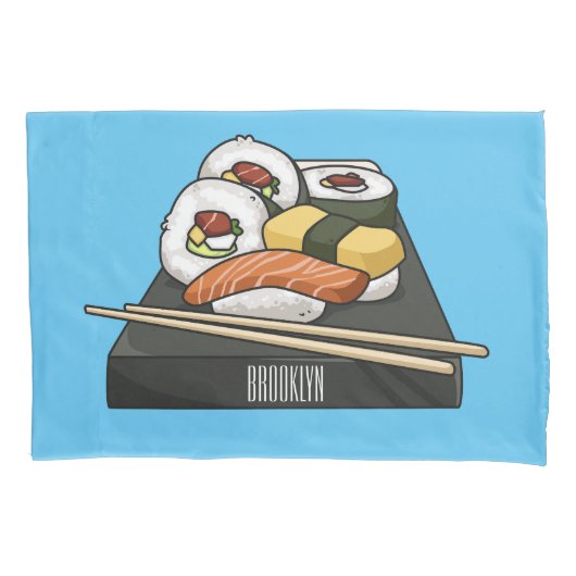 Sushi cartoon illustratie kussensloop (Voorkant)