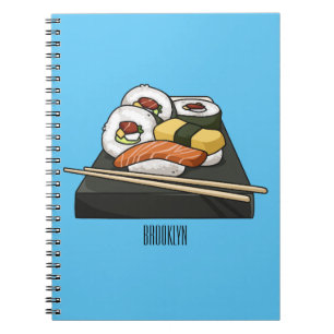 Sushi cartoon illustratie notitieboek
