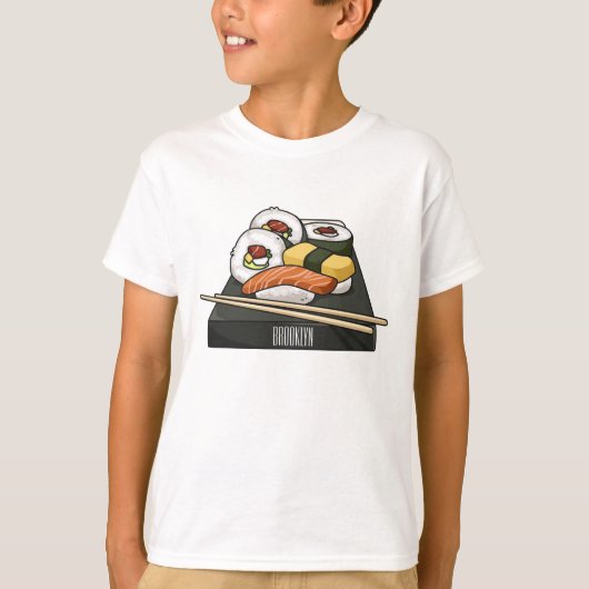 Sushi cartoon illustratie t-shirt (Voorkant)