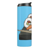 Sushi cartoon illustratie thermosbeker (Gedraaid links)