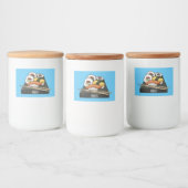 Sushi cartoon illustratie voedselcontainer etiket (Flessen)