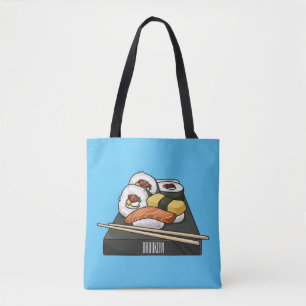 Sushi cartoon illustration draagtas