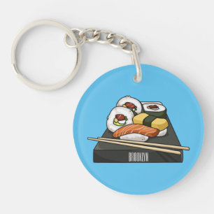 Sushi cartoon illustration sleutelhanger
