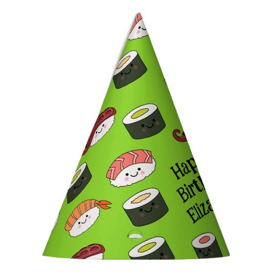 Sushi Cartoon Kids Verjaardagsfeest Pet Feesthoedjes (Links)