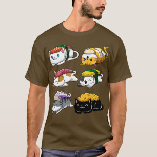 Sushi Cat Anime T-shirt