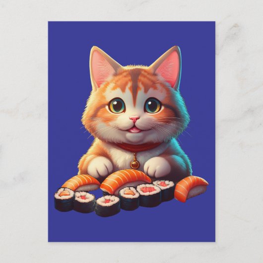 Sushi Cat Briefkaart (Voorkant)