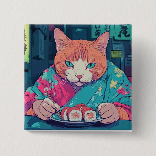 SUSHI CAT BUTTON (Voorkant)