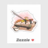 Sushi Cat Cute Yummy Cat Sticker (Vel)