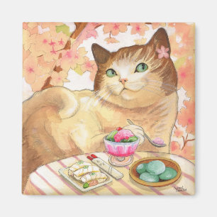 Sushi Cat Dessert First Magnet Magneet