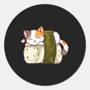 Sushi Cat Kawaii Anime Neko Japans Ronde Sticker